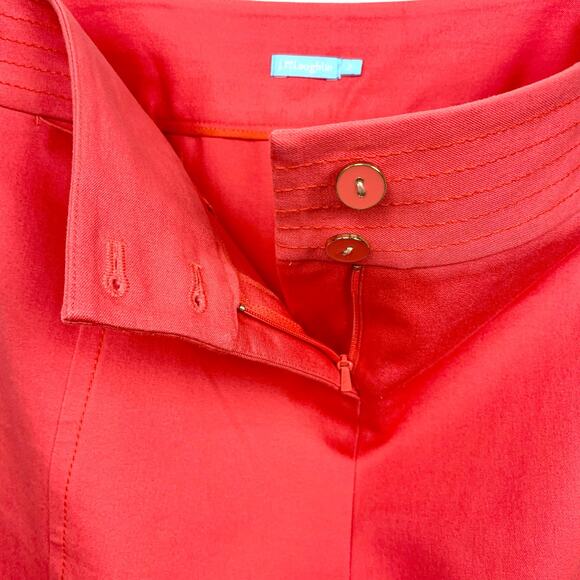 J.McLaughlin Womens 2 Button Detail Straight Pencil Skirt Coral Back Vent 2 - Picture 11 of 11